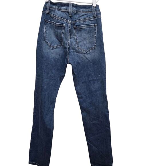 Ceros Mid Rise Straight Leg Blue Distressed Jeans Women’s Size 27 - Picture 2 of 11